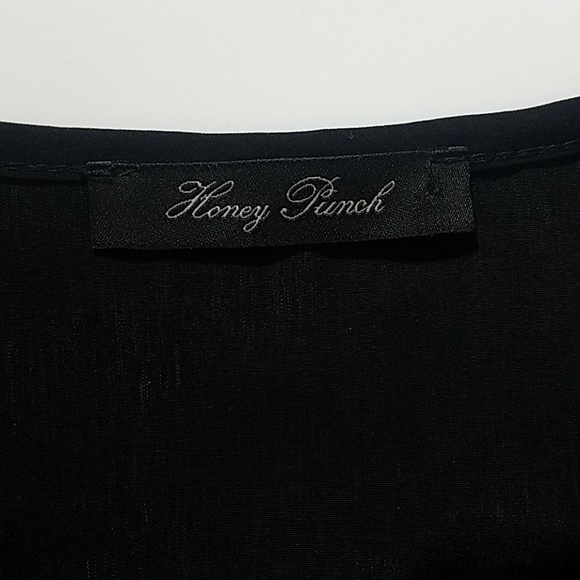 Honey Punch Black Long Sleeve Wrap Dress - Picture 6 of 7